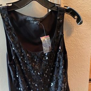 BCBG MAXAZRIA BLACK SHINNY TANK TOP / CAMISOLE